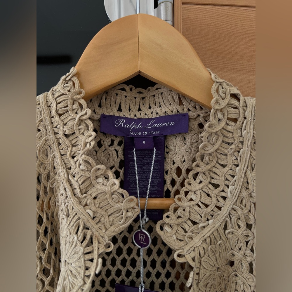 RARE- Ralph Lauren Women’s Collection/Purple Label Georgia Lamb Suede Jacket - Picture 6 of 11